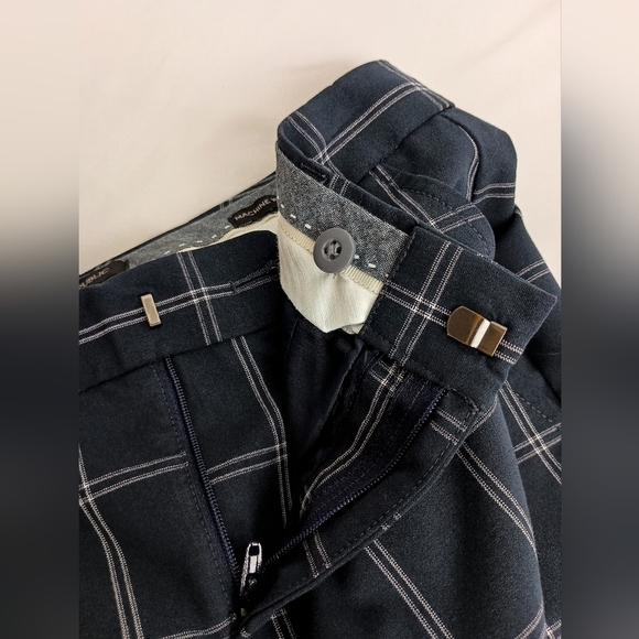 BANANA REPUBLIC Navy Blue White Dress Pants with Windowpane Pattern(#704) - Picture 4 of 8